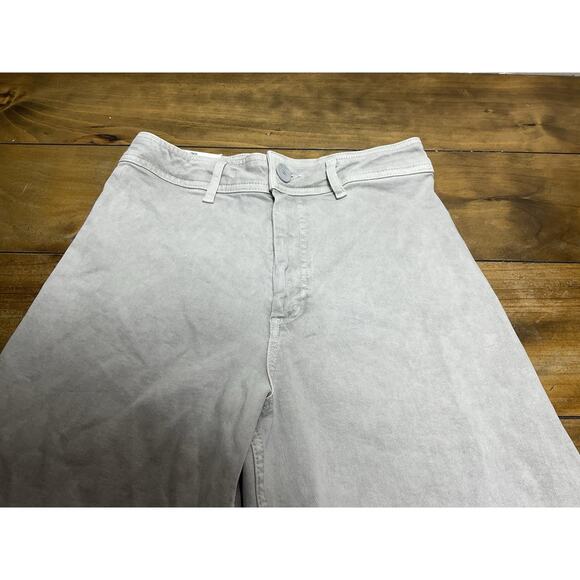 Zara The Marine Straight Jeans Womens 8 Gray High Rise Wide Leg Raw Hem Denim - Picture 3 of 11